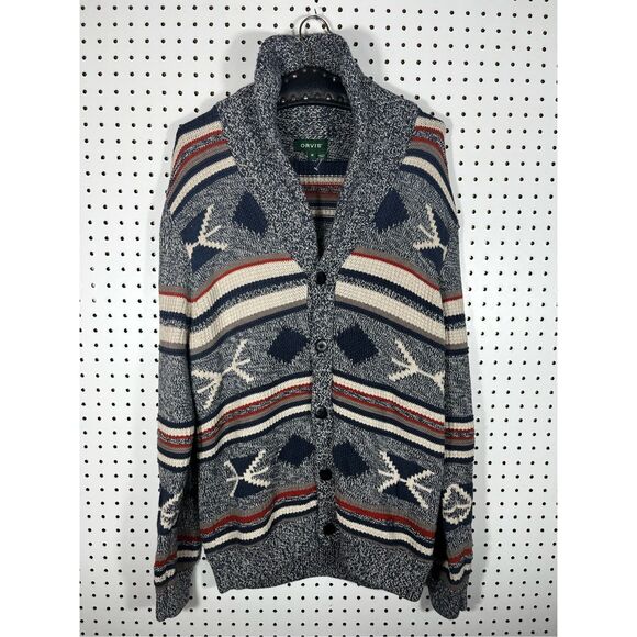 Orvis fair isle cardigan sweater size M - Picture 1 of 8